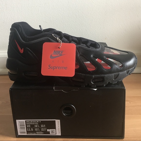 Supreme Air Max 96 Black Men’s Size 10 - Picture 1 of 1